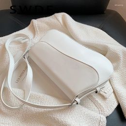 Evening Bags Solid Color Small PU Leather Crossbody Sling For Women 2024 Summer Handbags Simple Ladies Shoulder Side Bag