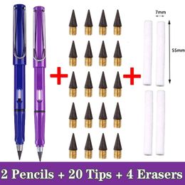 26 Pcs/Set Eternal Pencil Art Sketch Color Kawaii Infinity Pencils No Sharpening for Girl School Supplies Stationery Gifts Pens 240304