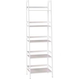 Ladder Shelf, 5 Tier White Bookshelf, Modern Open Bookcase for Bedroom, Living Room, Office,white