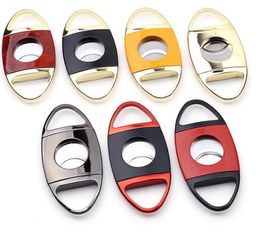 Stainless Steel Cigar Cutter Scissors cigarette Double Blades 7 Colors smoking Accessories tool Gadgets Knife Oil Rigs9869032