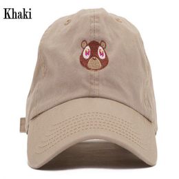 Graduation College Dropout Bear Dad Hat Black White Khaki Pink Baseball Cap Hip Hop Summer Snapback Hat2376