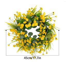 Decorative Flowers Spring Daisy Wreath Home Decoration Outdoor Pography Props Front Door Hanging Decorations Farmhouse