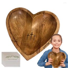 Bowls Heart Shaped Prayer Dough Bowl Decor With Cards For Bedside Tables Mantels Bedroom Dressers Nightstands