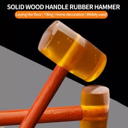 Hammer Wooden Handle Rubber Hammer Tile Floor Installation Mallet PlasticNon Slip Handle Round Rubber Mallet Hammer Hand Tool