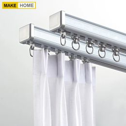 Accessories Curtain Rail Metal Silencer Strong Durable White Modern Curtains Track for Hotel Bedroom Living Room Accessories Custom Size