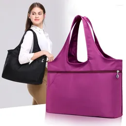 Evening Bags Glossy Nylon Women Shoulder Bag Tote Handbags Female Travel Big Capacity Solid Color Mommy Mom Pack TopHandle Bolsas