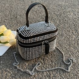 HBP Simple Chain Shoulder Bag Fashion Women's Cosmetic Handbags Purses with Diamond Texture Box Portable