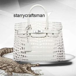 Women Genuine Leather Handbag L New Himalayan Women's Bag Crocodile Skin Versatile Large Capacity High End One Shoulder Handheld Crossbody 295U