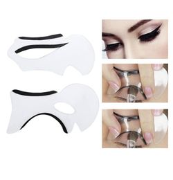 2pcs Eyebrow Stencils Cat Eyesmokey Eye Makeup Eyeliner Models Card Stencil Template New Charm Lady Shaper Bottom Liner Tools2326632