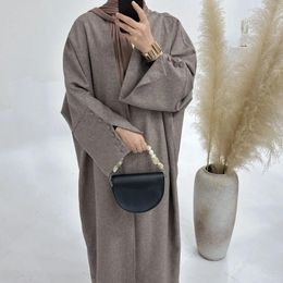 Ethnic Clothing Plain Open Abaya Kimono Cardigan Muslim Dress Casual Saudi Abayas For Women Dubai Turkey Kaftan Robe Ramadan Islamic