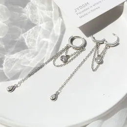 Dangle Earrings Silver Colour Tassel Chain Crystal Star Charm Drop Earring For Women Girls Wedding Party Elegant Jewellery Eh1330