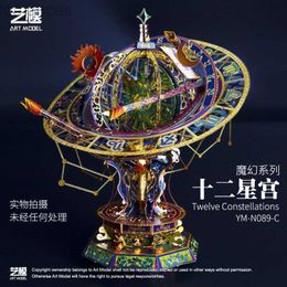 3D Puzzles MMZ MODEL MU 3D Metal Puzzle Twelve Constellations model kits with LED light DIY 3D Laser Cut Assemble Jigsaw Toys For Adult 240314