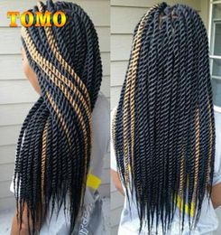 TOMO Crochet Braids Senegalese Synthetic Hair Bluk PureOmbre Grey Brown Pre Crochet Braiding Hair Extensions For Black 22Ro2899902