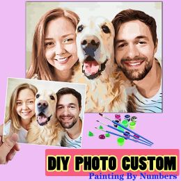 Number Personalized Photo Customs Painting By Numbers Modular Picture Acrylic Paint With Number Crafts for Adults Customized Gift