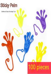 100 Pack Sticky Hands Kids Stretch Box Toy Classroom Prize Students Sensual Fidget Bulk Prize Box Toy Clapping Party Supplies Gift9503037