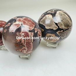 Fluorescent Druzy Volcano Agate Crystal Sphere Beautiful UV Reactive Volcanic Gemstone Ball Unique Football Agate Mineral Rock Display Orb Natural Stone Gift