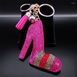 Keychains Red High Heels Keychain For Women Girl Alloy Keyring Gold Color Girlfriend Gift Key Ring Bag Accessories Jewelry Chaveiro