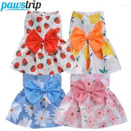 Dog Apparel Princess Dress Pet Clothes For Small Dogs Big Bow Puppy Thin Chihuahua Yorks Wedding Dresses Skirt