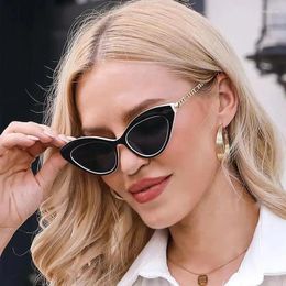 Sunglasses Metal Chain Triangle Cat Eye Geometric Pattern Ins Net Red Glasses Fashion Street Shooting