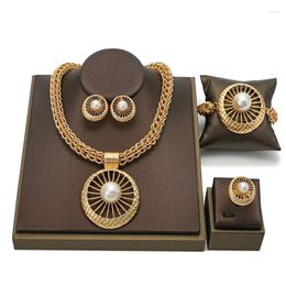 Necklace Earrings Set African Beads Jewelry For Women Elegant Dubai Large Pearl Earring Saudi Women's Selling Big Chunky