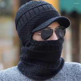 Berets Men's Winter Hat Skullies Beanies Hats For Men Women Wool Scarf Caps Balaclava Mask Gorras Bonnet Knitted