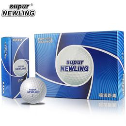 1 Box Supur LING Golf Balls Supur Long Distance 2 Layers Golf Game Ball 12 pcs Golf Distance Balls 240301