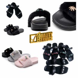 2024 Designer Sandals Women Leather Casual Shoes Roman Sandals Flat Heel Buckle Slippers GAI TOP QUALITY black
