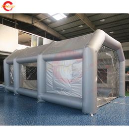 free door shipping portable 10mLx6mWx4mH (33x20x13.2ft) inflatable spray booth for car paint, giant inflatable spray tent with Philtre system