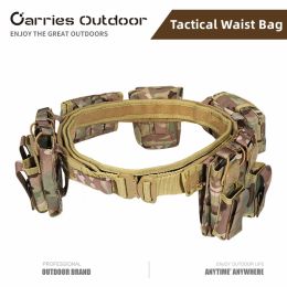 Bags YAKEDA 6 in 1 Tactical Waist Bag Outdoor Multifunction Climbing Storage Bag Hiking Hunting Military Pouch Belt Pocket Bag