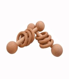 Baby Teether Toys Beech Wooden Rattle Wood Teething Rodent Ring Musical Chew Play Gym Stroller Children Toy8109537