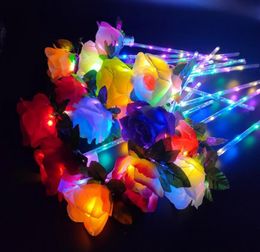 LED Light Up Bouquet Flowers Flashing Glowing Rose Wand Sticks Wedding Deocr Valentine039s Day Party Memorial Gift8843683