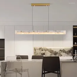 Pendant Lamps Modern Luxury Style Marble LED Chandelier For Dining Room Kitchen Bedroom Gold Decoration Lamp Design Suspension Light