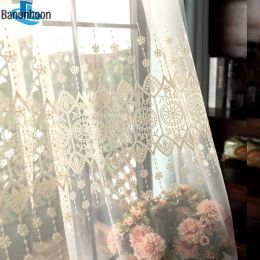 Curtains Europe Embroidered Lace Sheers Curtains for Living Room Window Treatments Luxury Tulle Bedroom Screen Drapes Panels