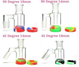 New 35 Inch Silicone Ash Catcher Smoking Hookah with 14mm 18mm 10ML Silicone Container Reclaimer Water Pipe Thick Pyrex Ashcatche2348081