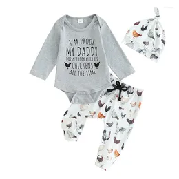 Clothing Sets Baby Layette Set Infant Boy Farm Animals Bodysuit Clothes Letter Romper Pants Born Coming Home Outfit With Hat
