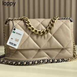 10A new 24ss Designer Bag Goat Skin Flap Purse Gold fashion brand Stitching Chain Handbags Diamond Lattice womens Hand bag