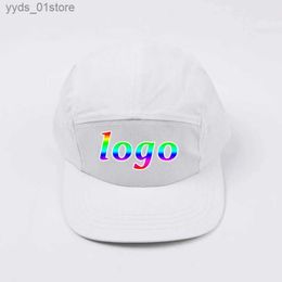 Ball Caps Custom 5 Panel Solid Color Snback Hats for Men Dance Hip Hopskateboard Dad C Baseball Trucker Cs L240314