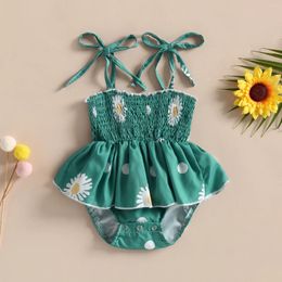 Rompers CitgeeSummer Infant Baby Girls Short Bodysuit Sleeveless Floral Casual Party Street Sling Dress Clothes