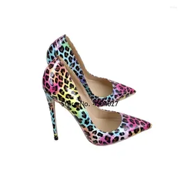 Dress Shoes Leopard Printed High Heels 12cm 10cm 8cm Stiletto Shallow Pumps Ponited Toe Wedding Women