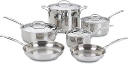 Cookware Sets Cuisinart 77-10P1 10-Piece Chef's-Classic-Stainless Collection Set Non Stick Kitchen