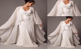 Ivory Bridal Cape Women Wedding Cloak Chiffon Long Jacket Plus Wrap Custom Made Formal Bride Bolero5680464
