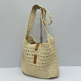 Womens Designer Raffia Crochet Straw Shopping Beige Bags Daily Outfit For Holiday Large Capacity Outdoor Sacoche Shoulder Handbags