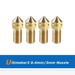 4pcs Ultimaker3 UM3 3D Printer Spare Parts 04mm Brass Nozzle For 3mm Filament7790127