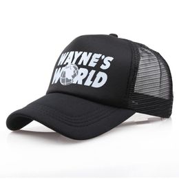 Whole Black Waynes World Baseball Caps Unisex Hip Hop Hat Sunhat Wayne's World Hat Costume Embroidered Mesh Hats Trucker 253v