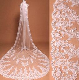 White Ivory Applique Lace Wedding Veils With Combs 2019 High Quality Long Bride Veil Vestido De Novia Wedding Accessories4625731