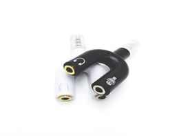 35mm Splitter Stereo Plug Ushape Audio Mic Headphone Earphone Splitter Adapters for Smartphone MP3 MP4 Player9905858