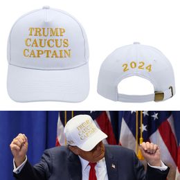 2024 Trump Caucus Captain Hat Trump Election Baseball Cap Embroidery Peaked Cap