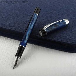 Fountain Pens Fountain Pens Jinhao High Quality Fountain Pen EF Nib Century 100 Elegant Galaxy Blue Smooth Iridium Fine Tip Q240314