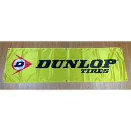 Accessories 130GSM 150D Polyester Material Dunlop Tires Banner 1.5*5ft (45*150cm) Advertising decorative Racing Car Flag yhx324