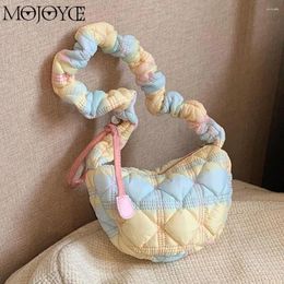 Shoulder Bags Women Quilted Bag Versatile Padded Hobo Drawstring Fluffy Satchel Girl Stylish Purse